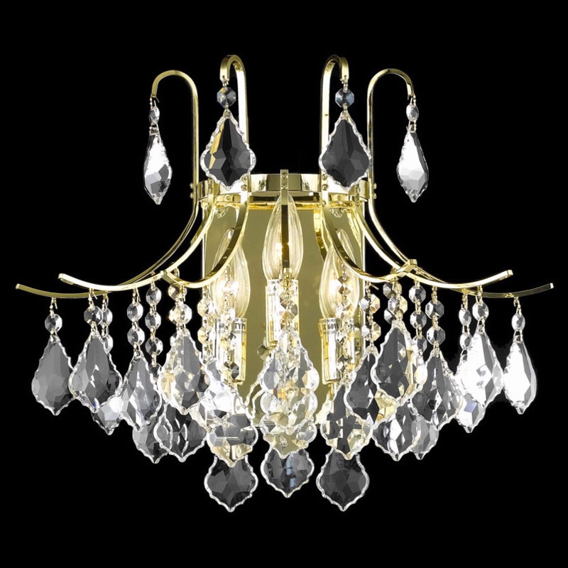 Christopher Knight Home Crystal Gold 3 light 65006 Collection Wall Sconce