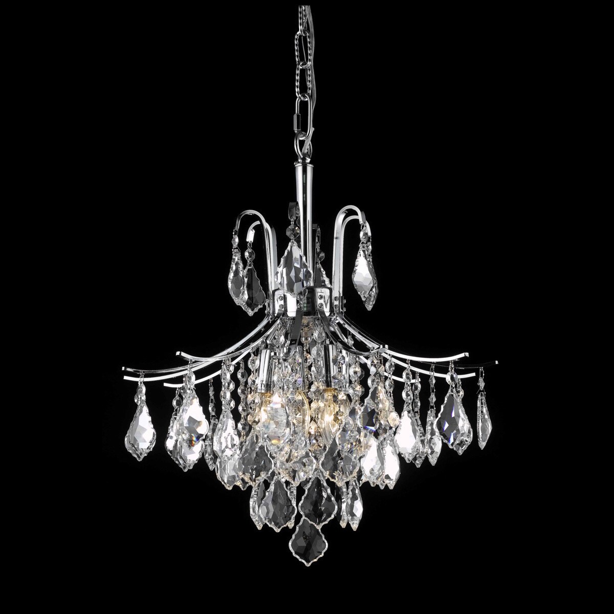 Somette Crystal Chrome 6-light 64955 Collection Chandelier (8100D16C/RC) - Chandeliers For Bedrooms by Overstock.com