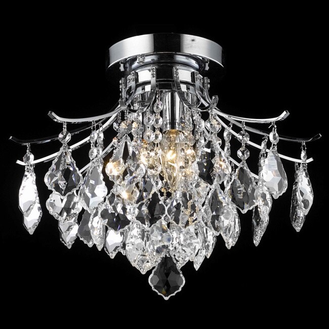 Somette Crystal Chrome 3-light 64993 Collection Chandelier (8100F16C/RC) - Chandeliers For Bedrooms by Overstock.com
