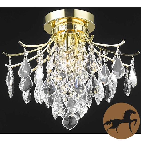 Christopher Knight Home Crystal Gold 3 light 64986 Collection Chandelier Christopher Knight Home Chandeliers & Pendants