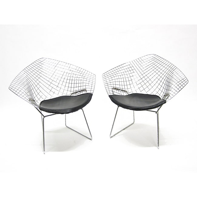 Wire Diamond Chairs (set Of 2)