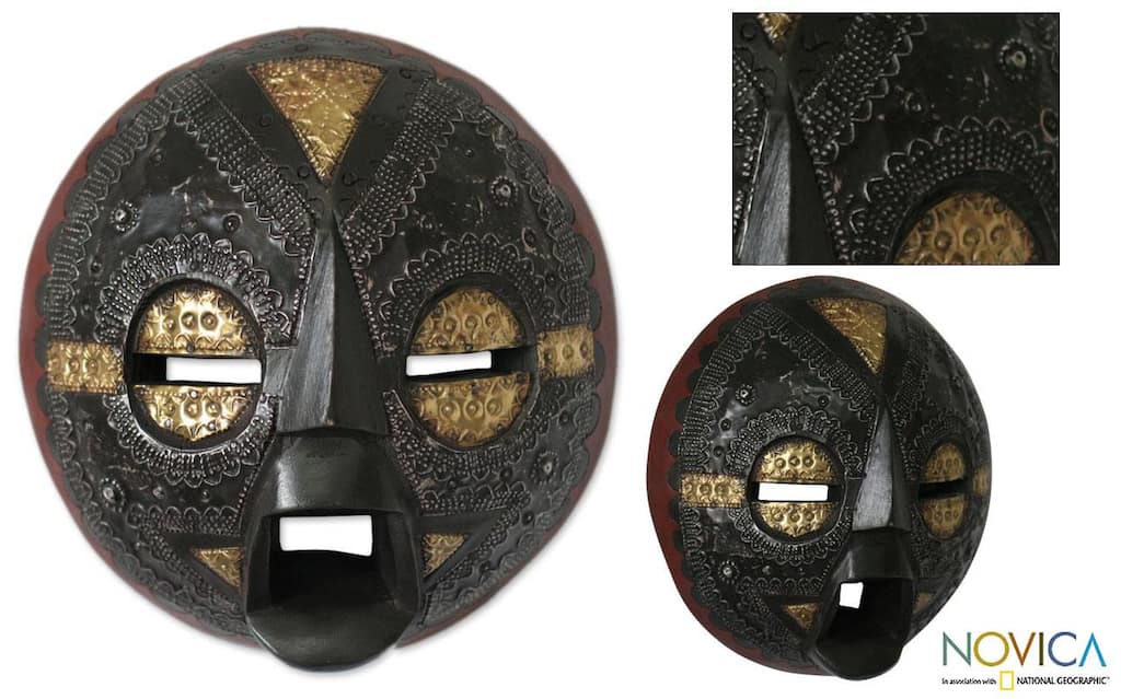 Handcrafted Sese Wood 'Speak Good Things' African Mask (Ghana)