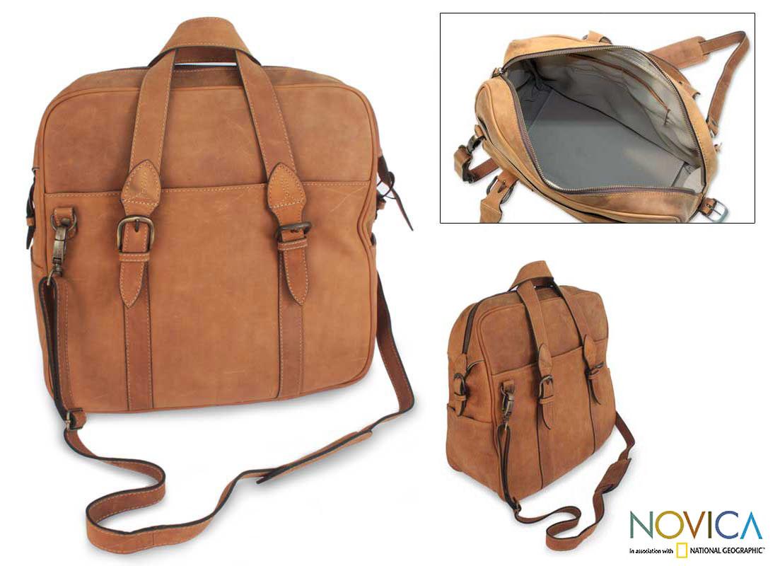 Leather 'Passage of Time' Large Travel Bag (Mexico)