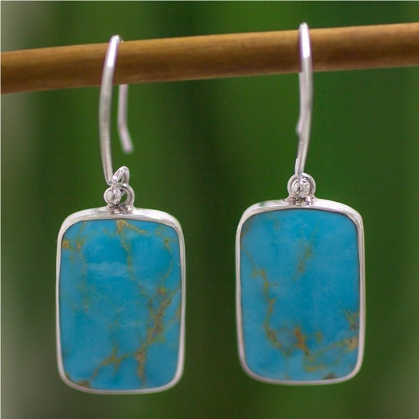 Shop Handmade Sterling Silver 'Caribbean Mosaic' Turquoise Dangle ...