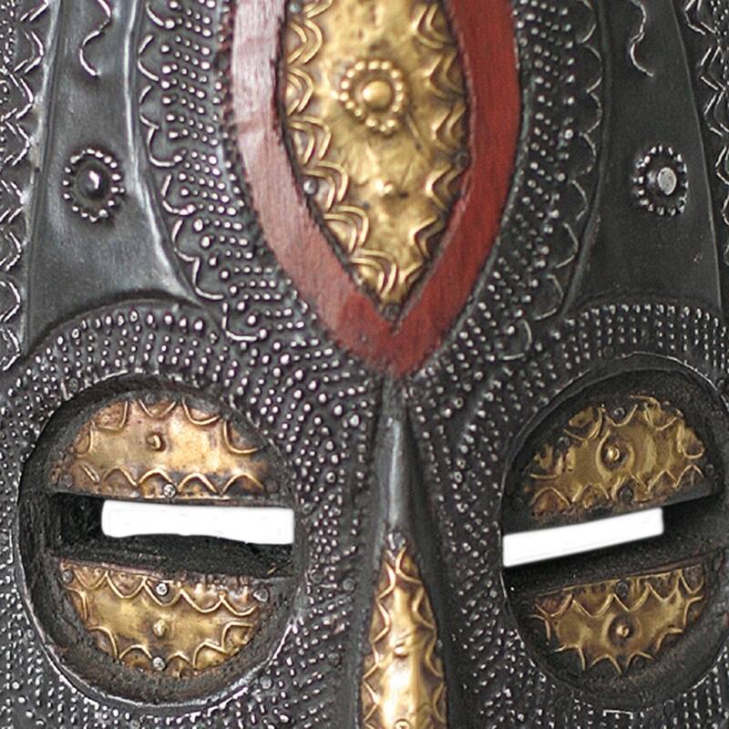 Handmade Sese Wood 'Be Faithful' African Mask (Ghana) - Black