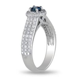 Miadora 14k White Gold 1ct TDW Blue and White Diamond Ring (G H, I1) Miadora Diamond Rings