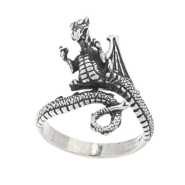 Silvermoon Sterling Silver Adjustable Dragon Ring  