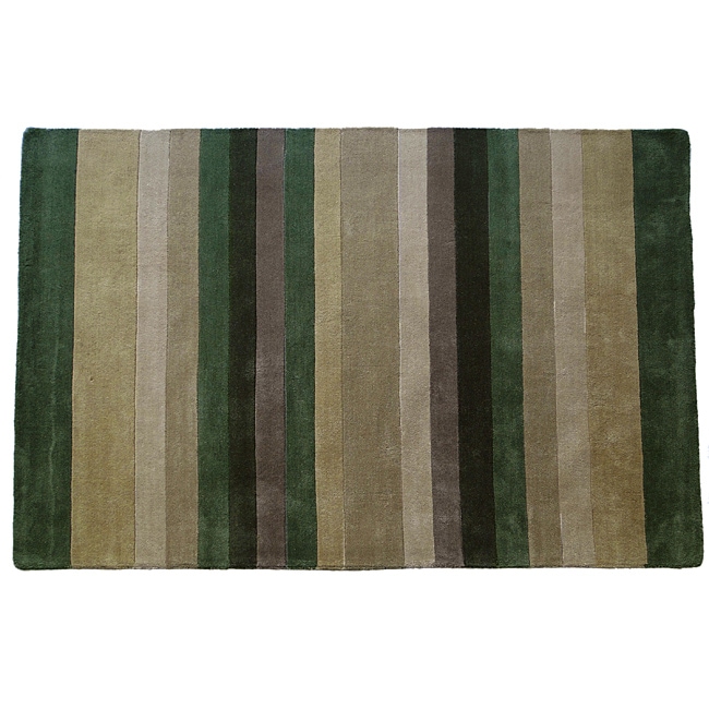 Jovi Hand tufted Multi stripe Sage Area Rug (5 X 8)