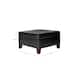 Copper Grove Silene Luxury Large Black Faux Leather Storage Ottoman Table