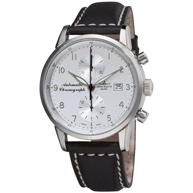 Zeno Men's 'Magellano' Silver Face Automatic Chronograph Watch ...