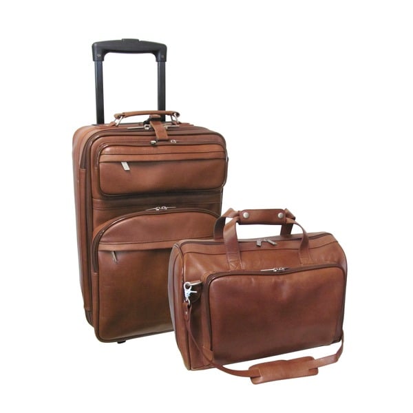 Shop Amerileather Leather 2-piece Carry-on Luggage Set - Free Shipping ...