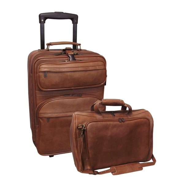 Shop Amerileather Leather 2-piece Carry-on Luggage Set - Free Shipping ...