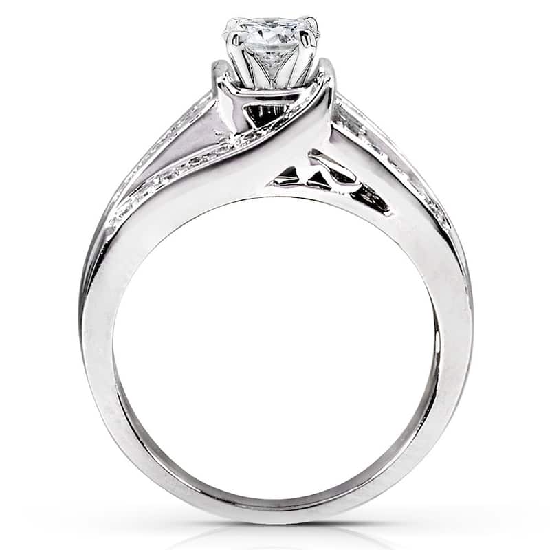 Annello by Kobelli 14k White Gold 1ct TDW Diamond Bridal Ring Set