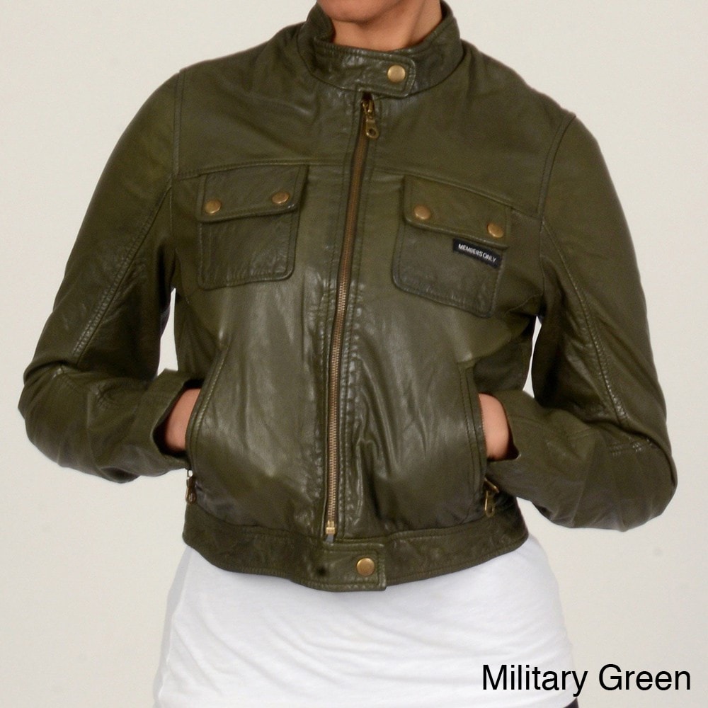 Members Only Members Only Womens New Aviator Jacket Green Size S (4  6)