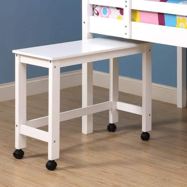 Shop Solid Wood White Twin Size Loft Bed With Desk Free Shipping