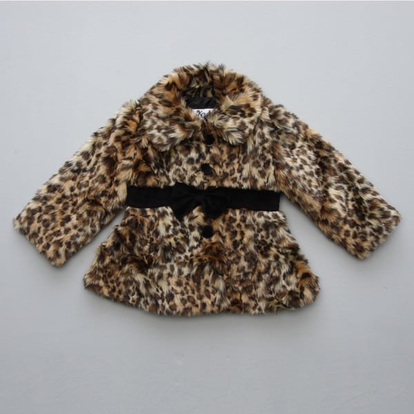 Girl's Leopard Faux fur Jacket FINAL SALE Girls' Outerwear