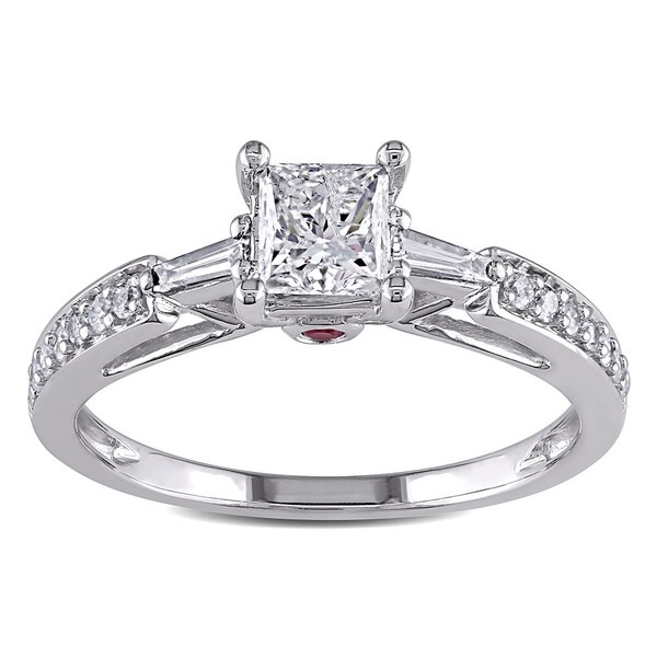 Miadora Signature Collection 14k Gold 1ct TDW Diamond and Pink Sapphire Engagement Ring
