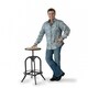 preview thumbnail 4 of 6, Adjustable 26-inch Natural Fir Wood Finish Bar Stool by Christopher Knight Home