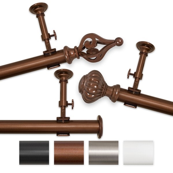 Elegant Touch 144 to 240inch Adjustable Curtain Rod Set  Free Shipping Today  Overstock.com 
