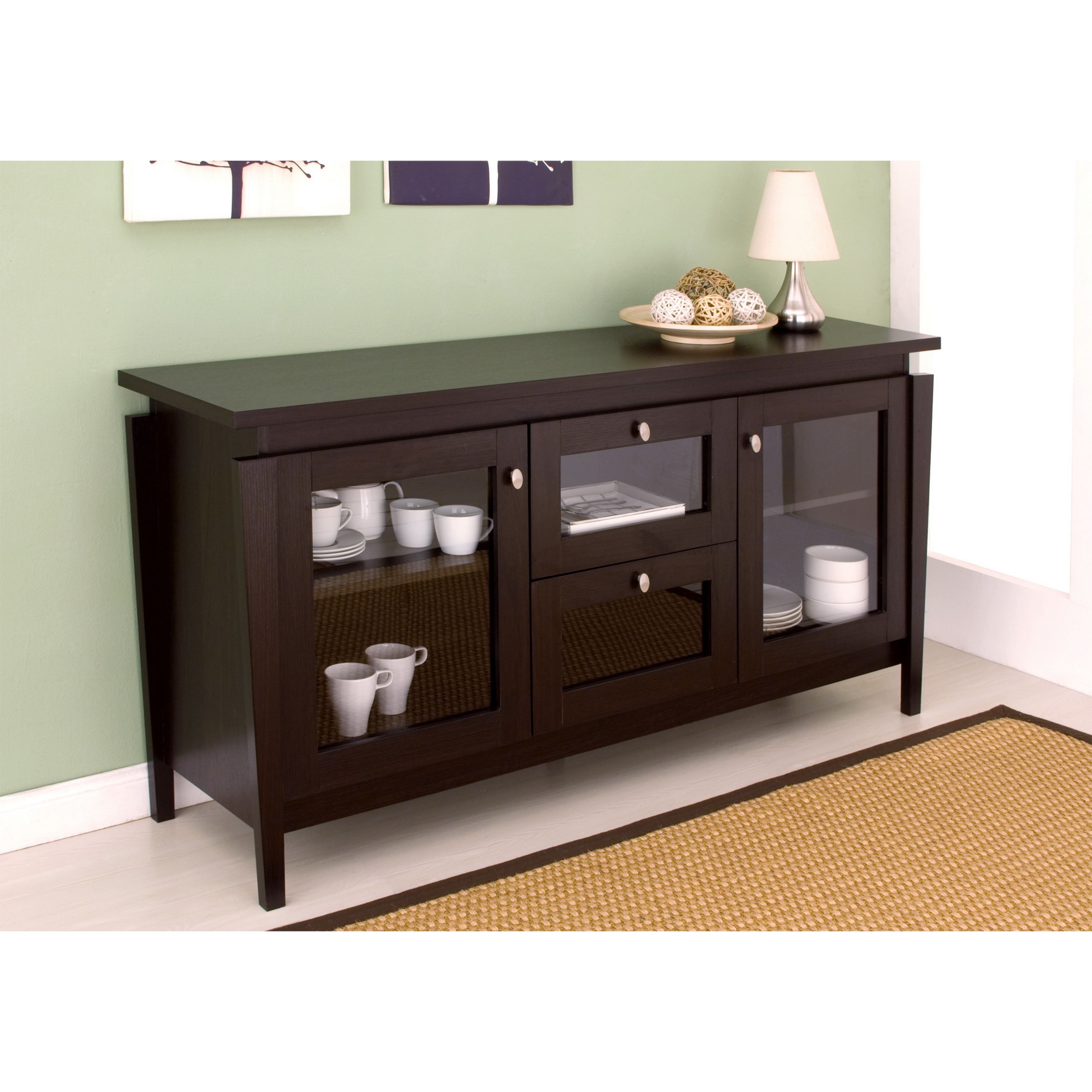 Furniture of America Benston Coffee Bean Buffet Cabinet  