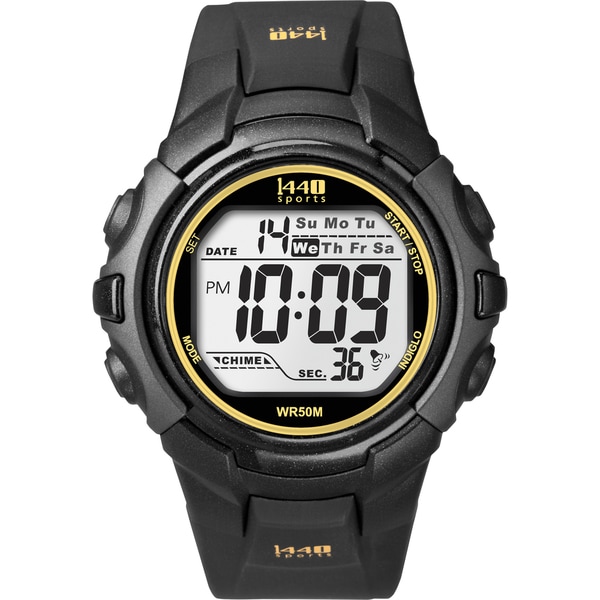 Timex Mens T5K457 1440 Sports Digital Black/Yellow Watch  