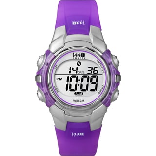 Timex Womens T5K459 1440 Sports Digital Silvertone Case Translucent