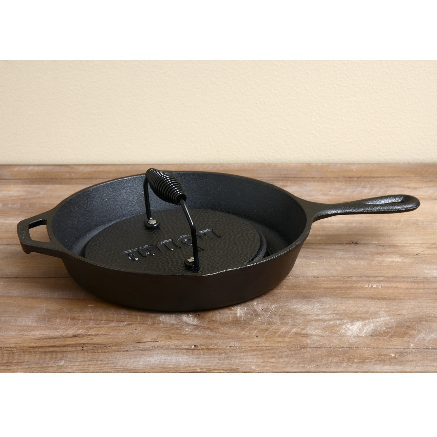 Lodge Logic 10.25-inch Grill Pan with Grill Press - Bed Bath & Beyond -  6091284