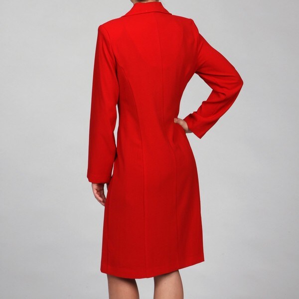 womens red dress suit