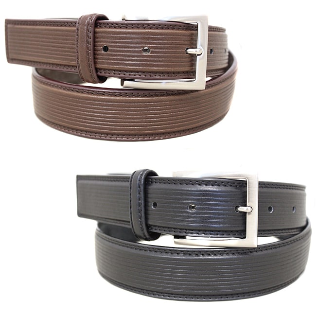 Entourage Mens Leather Square Buckle Belt (Genuine leather, man made material Closure Buckle front closureHardware Silver Approximate width 1.3 inches Approximate length 43.25 longMeasurement taken from a size 38 Model B51425 All measurements are ap