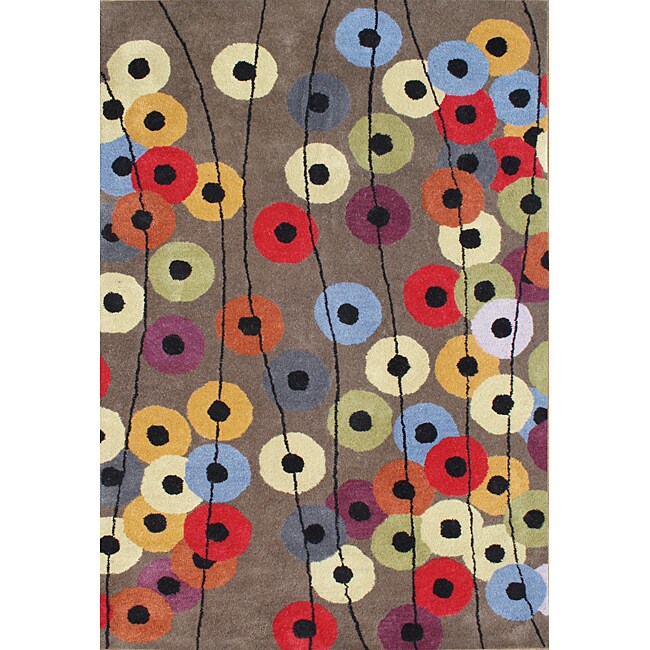 Hand tufted Metro Circles Grey Rug (5 X 8)