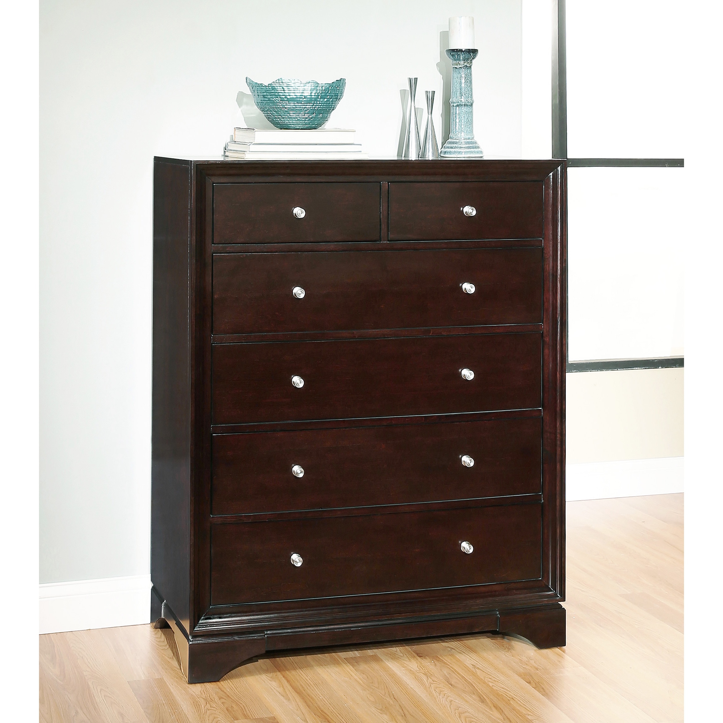 Shop Abbyson Kingston 4 Piece Espresso Sleigh King Size Bedroom