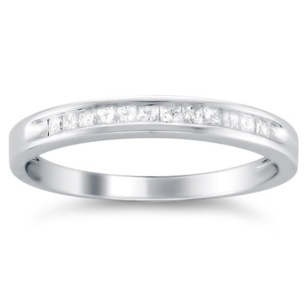 Montebello 14KT Gold 1/ 4ct TDW Princess Diamond Wedding Band