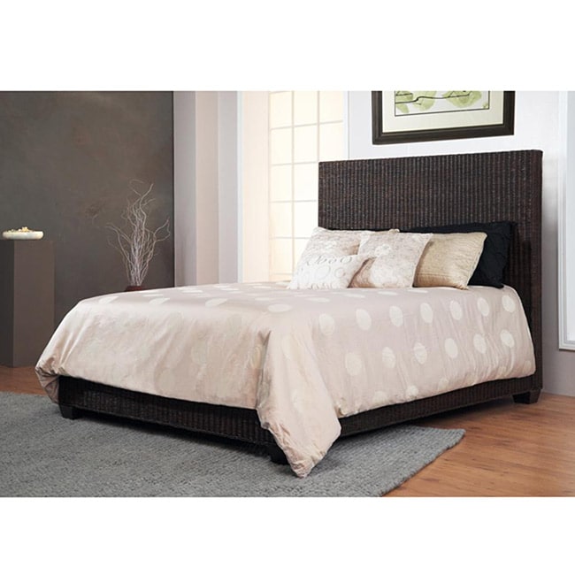 Domusindo Natural Rattan Queen size Low Profile Bed Tan Size Queen