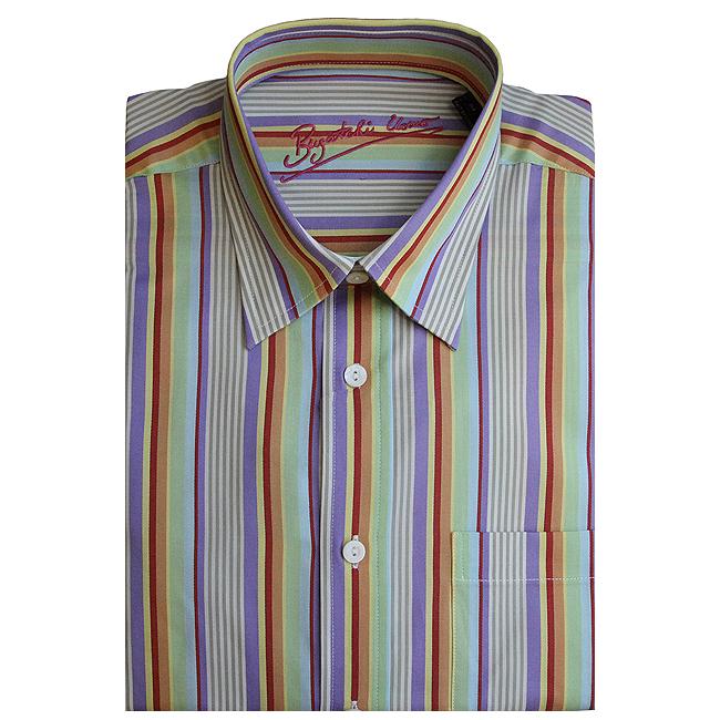 Bugatchi Uomo Mens Long sleeve Multistripe Button front Shirt 