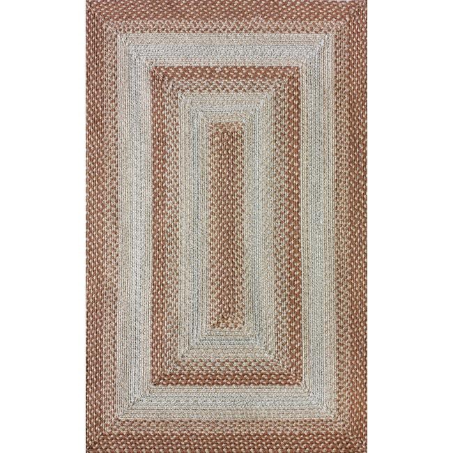   Alexa Cotton Fabric Braided Rust Lodge Rug (5 x 8)  