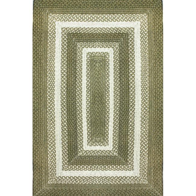 Handmade Alexa Cotton Fabric Braided Olive Chalet Rug (5 x 8