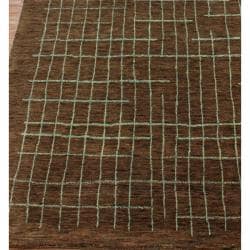 nuLOOM Hand knotted Nepalese Geometric Brown Wool Rug (5' x 8') Nuloom 5x8   6x9 Rugs