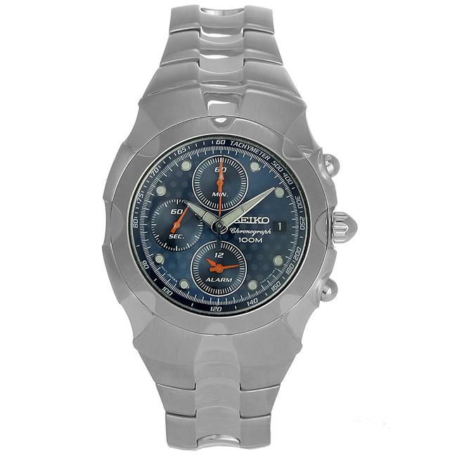 Seiko Mens Chronograph Stainless Steel Blue Dial Watch