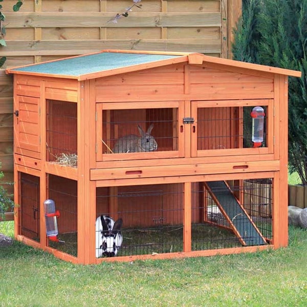 trixie extra large rabbit hutch with attic - free shipping