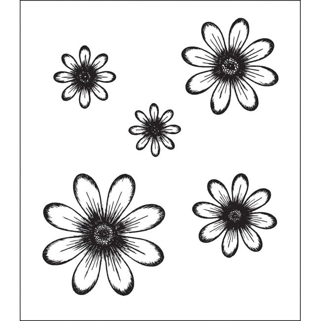 Heartfelt Creations Daisy Patch Flowers Rubber Stamps Free Shipping