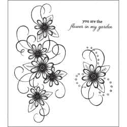 slide 1 of 1, Heartfelt Creations Daisy Patch Swirls Rubber Stamps