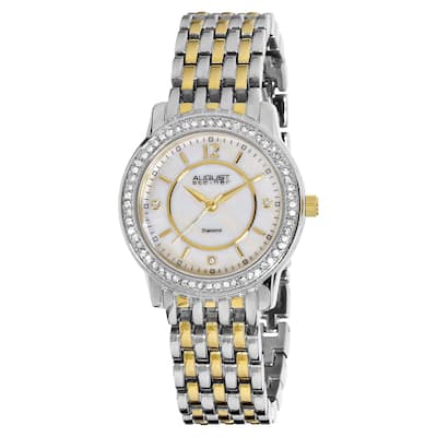 August Steiner Women's Dazzling Diamond Two-Tone Bracelet Watch with Dial