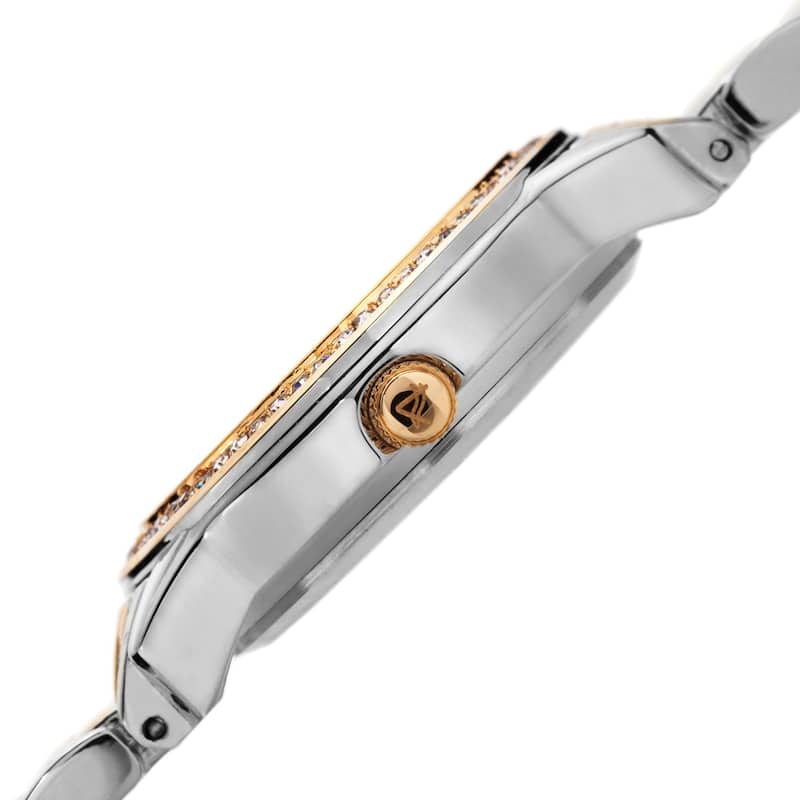 August Steiner Women's Dazzling Diamond Two-Tone Bracelet Watch with Dial