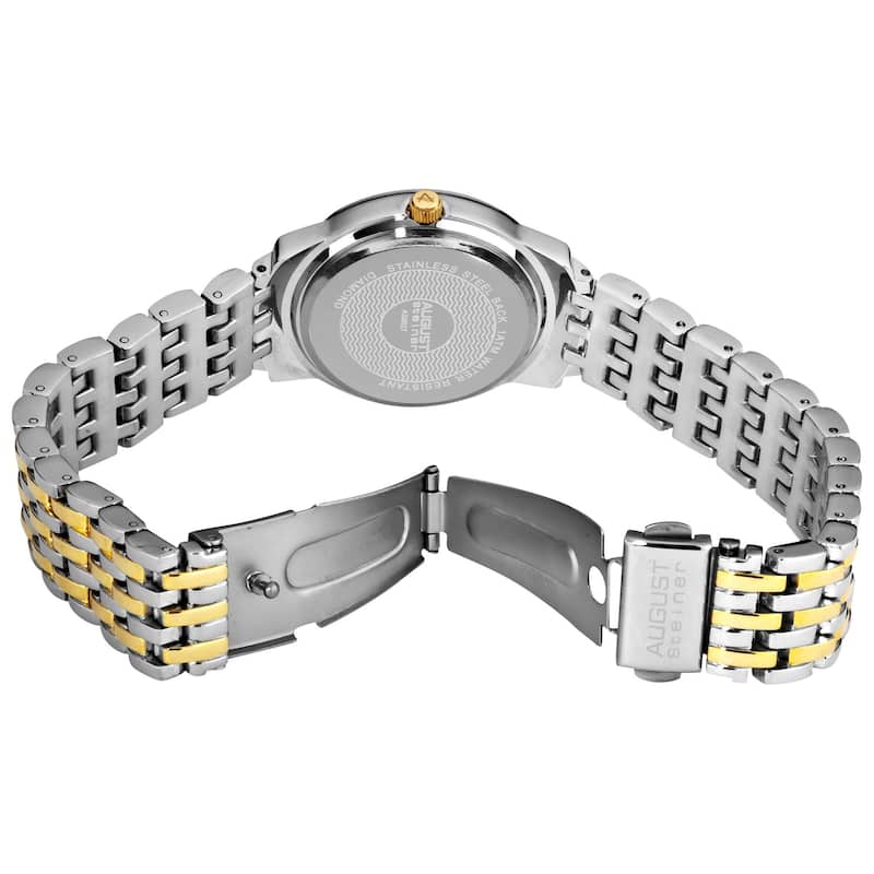 August Steiner Women's Dazzling Diamond Two-Tone Bracelet Watch with Dial