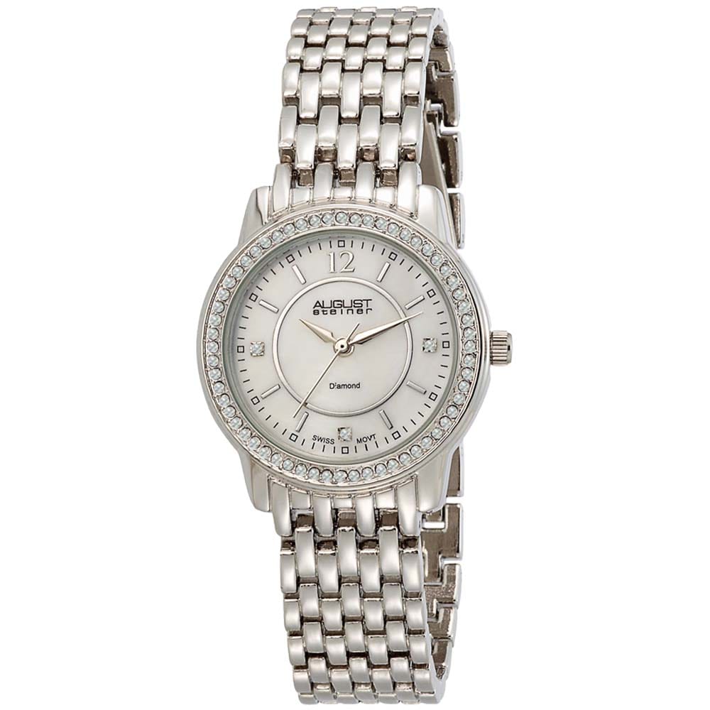 August Steiner Womens Dazzling Diamond Bracelet Watch  