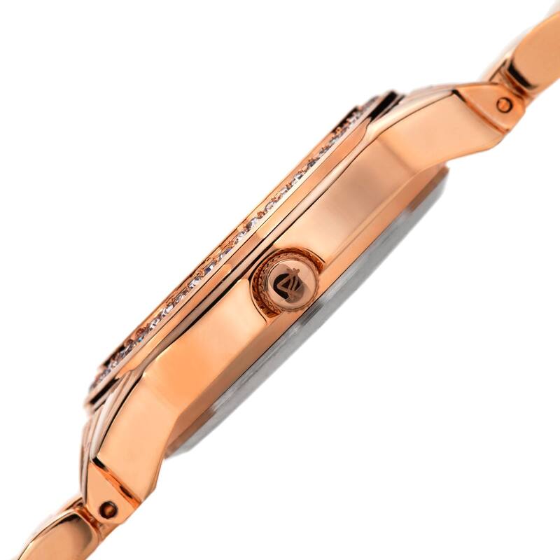August Steiner Women's Water-Resistant Dazzling Diamond Rose-Tone Bracelet Watch