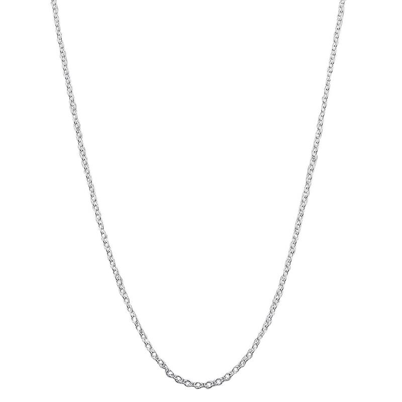 Fremada Rhodium Plated Sterling Silver 1.3 mm Adjustable Cable Chain Necklace