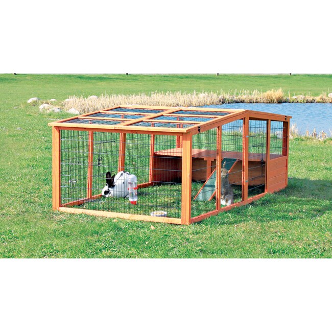 trixie small animal hutch with outdoor run