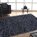 Black shag area rug