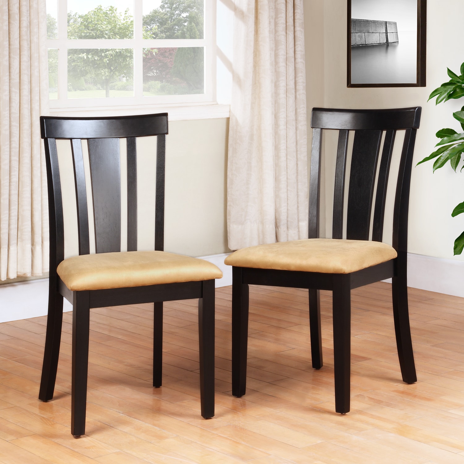 Wilmington Black Slat Back Dining Chair (set Of 2)